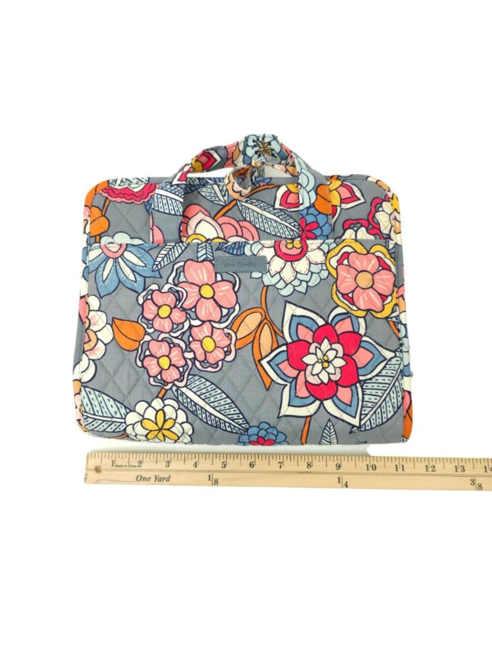 Vera Bradley Hanging Organizer Cosmetic Makeup Travel Bag Tropical Evening Gray - Picture 10 of 15